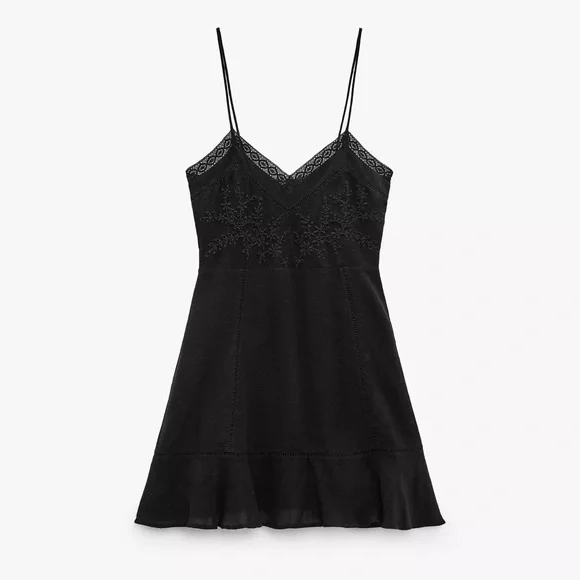 thin blue line dress Point Brushed A-Line Slip Dress main image 0